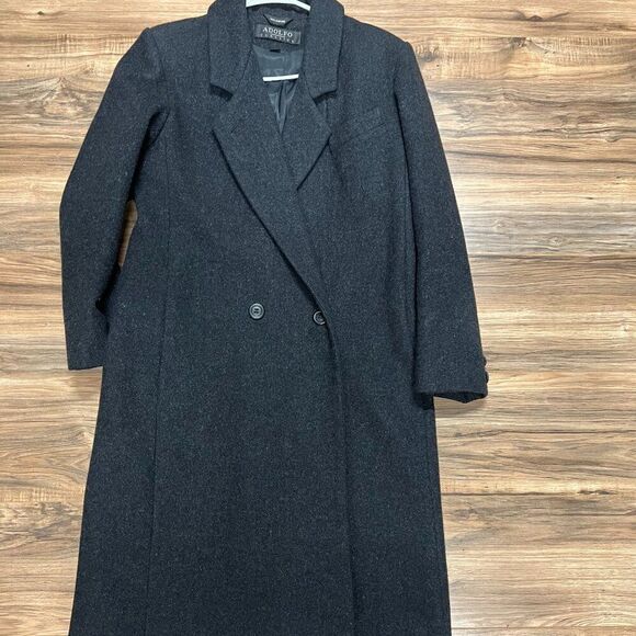 Adolfo long grey peacoat - Picture 1 of 5